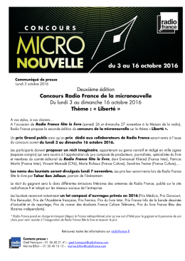 CP - Concours Radio France de la micronouvelle