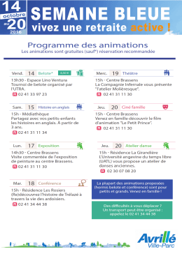 &Eacute;V&Egrave;NEMENT, Semaine bleue