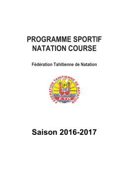 Programme - Fédération Tahitienne de Natation