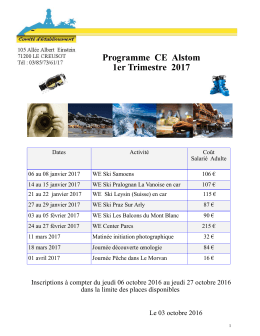 Programme CE 1er trimestre 2017