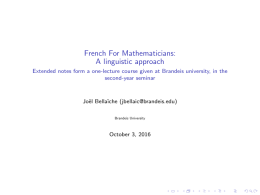 French For Mathematicians