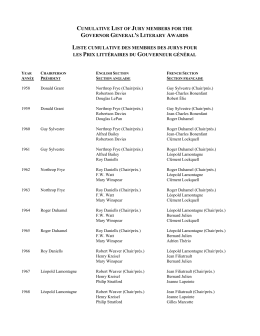 Liste cumulative des membres des jurys