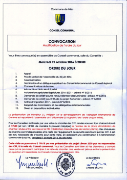 Voir l`ordre du jour modifié
