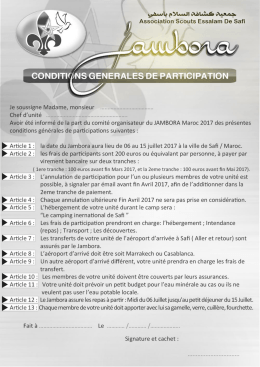 conditions générales de participation