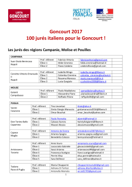 Goncourt 2017 100 jurés italiens pour le Goncourt ! Les jurés des