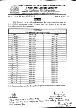 MA Education 3rd Sem - Fakir Mohan University