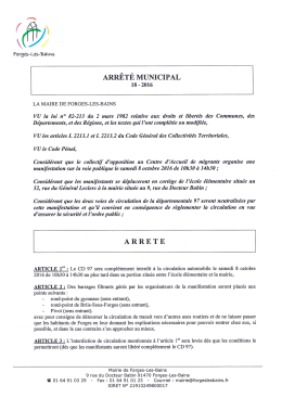 arr&ecirc;t&eacute; municipal n&deg; 18