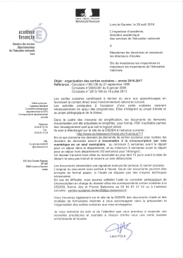 Télécharger le courrier de M. le DASEN