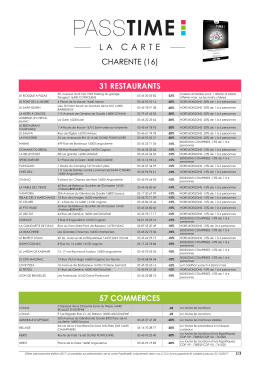 charente (16) 31 restaurants 57 commerces