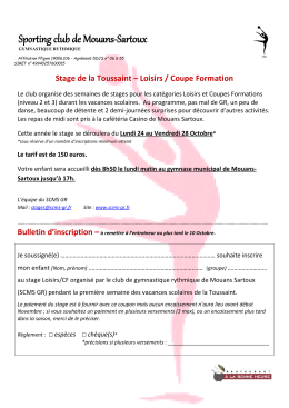 Bulletin d`inscription - Sporting Club de Mouans