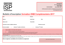 Bulletin d`inscription formation ENM Complémentaire