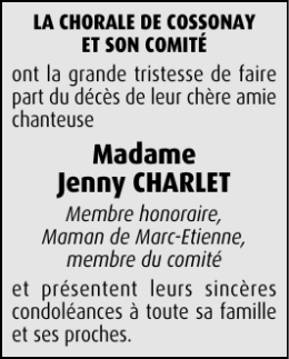 Madame Jenny CHARLET