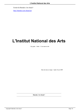 L`Institut National des Arts
