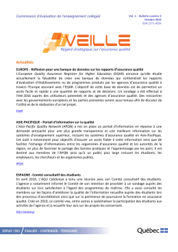 Bulletin iVeille Vol. 1 numéro 2 - Commission d`évaluation de l