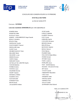 Téléchargez la liste des admissibles aux concours des