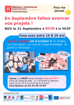 En septembre faites avancer vos projets