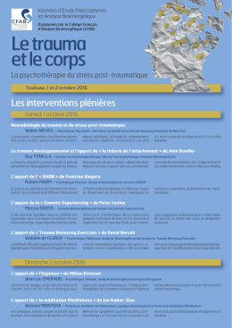 Flyer:Mise en page 1 - Collège Français d`Analyse Bioénergétique