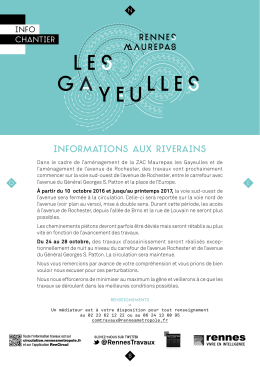 informationS aUX riVErainS - L`info travaux et circulation de Rennes