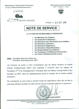 Page 1 MINISTERE DE L`ENSEIGNEMENT TECHNIQUE
