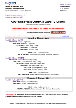 COUPE DE France COMBATS CADETS / JUNIORS