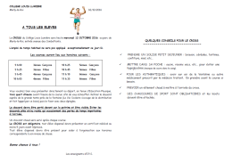 1. Note aux &eacute;l&egrave;ves et conseils infirmi&egrave;re version dossard en eps