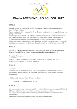 Charte ACTB ENDURO SCHOOL 2017