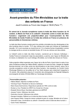 Avant-première du Film #Invisibles sur la traite des enfants en France