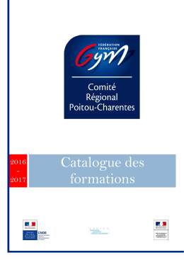 Catalogue de formations - Comité Régional de Gymnastique