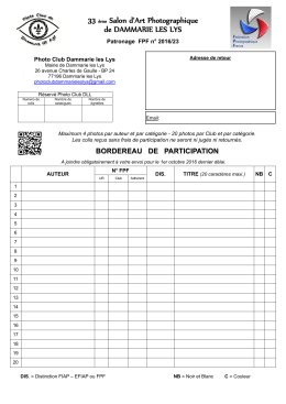 Feuille d`inscription 2016 - Accueil Photo Club de Dammarie-Lès-Lys