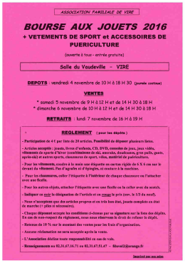 Bourse aux jouets, vêtements de sport et accessoires de