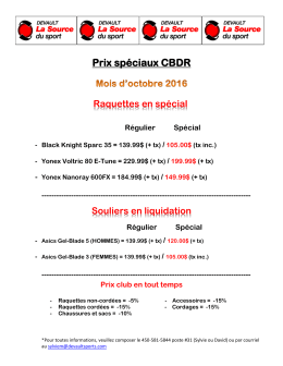 Prix spéciaux CBDR - Club de badminton de Repentigny