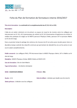 Page 1 École supérieure ) C D du professorat ºg et de l`éducation