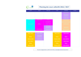 Planning cours collectifs 2017