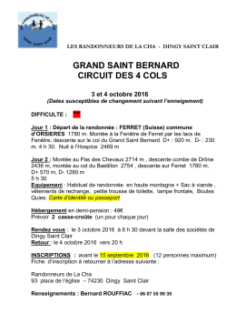 Le Grand Saint Bernard - LES RANDONNEURS DE LA CHA