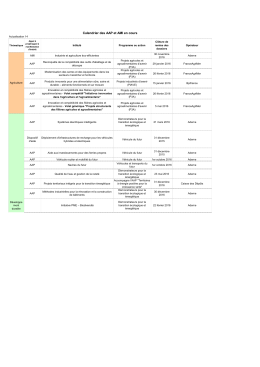 le calendrier des appels à projets (PDF