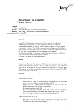02/10/2016 Assistant(e) de direction - DSI (PDF - 49 Ko)
