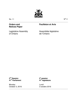documentation - the Legislative Assembly of Ontario