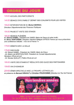 Page 1 ORDRE DU JOUR 14h00 ACCUEIL DES PARTICIPANTS