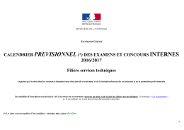 Calendrier prévisionnel recrutements internes Filière ST 2016-2017