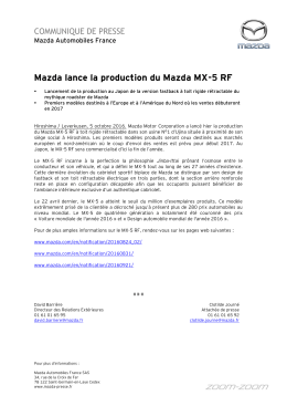 Mazda lance la production du Mazda MX-5 RF
