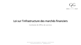 Infrastructures des marchés financiers