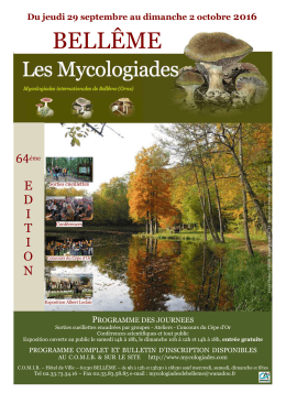 affiche 2016 - Les Mycologiades