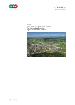 Plan directeur d`agglomération (PDA) - Rapport de