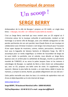 Communiqué de presse SERGE BERRY