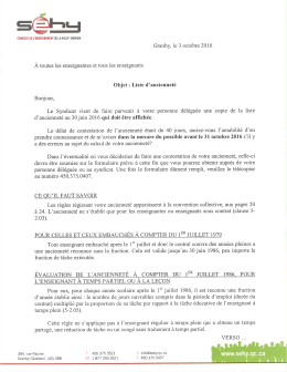 Lettre aux enseignantes et aux enseignants