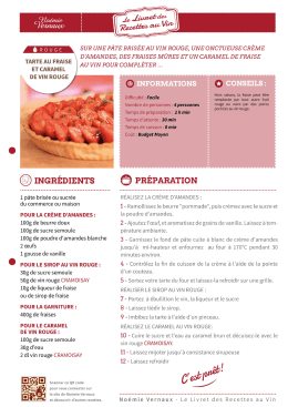m SUR UNE P&Acirc;TE BRISEEAU VIN ROUGE, UNE