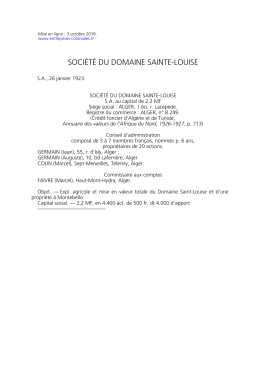 Domaine Sainte-Louise - Les entreprises coloniales françaises