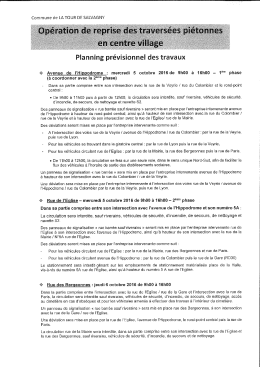 Page 1 Commune de LA TOUR DE SALVAGNY Planning