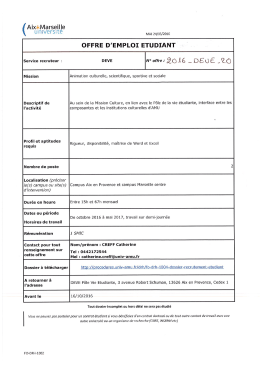 Page 1 (ai: LI Ili\/ErSité MAJ 24/03/2016 OFFRE D`EMPLOI