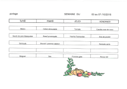 Tableau repas cantine